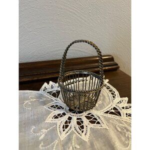 Vintage Miniature SilverPlate Wire Basket